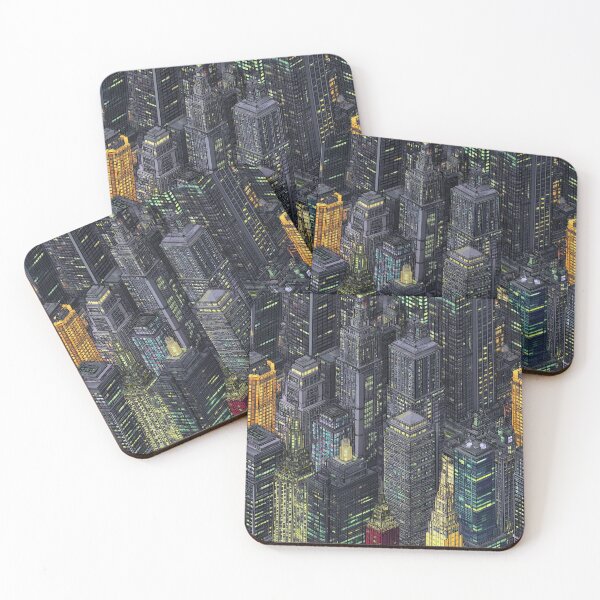 Item preview, Monochrome Pixel City with Color Patch Detail designed and sold by Piotrek0001.