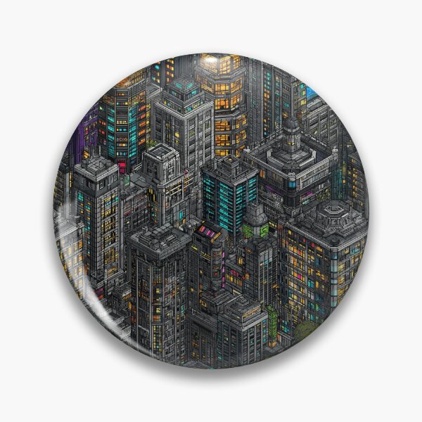 Item preview, Digital City in Grey with Random Color designed and sold by Piotrek0001.