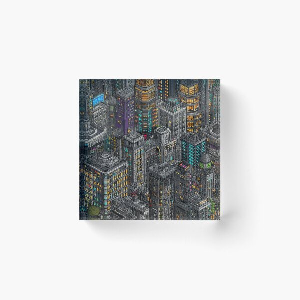 Item preview, Digital City in Grey with Random Color designed and sold by Piotrek0001.