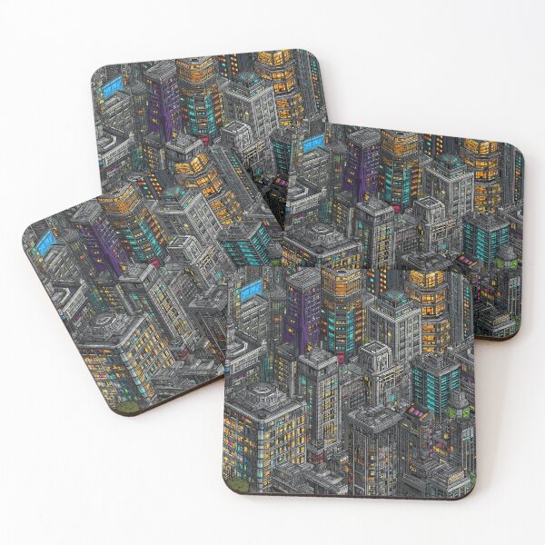 Item preview, Digital City in Grey with Random Color designed and sold by Piotrek0001.