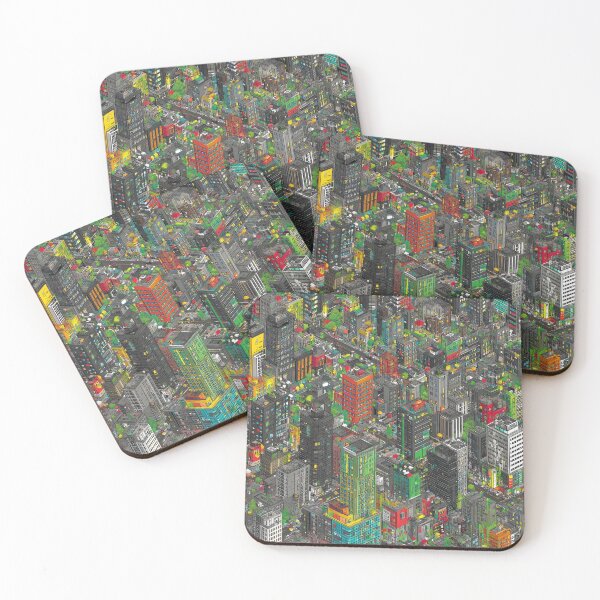 Item preview, Pixelated Urban Map with Subtle Color Disruption designed and sold by Piotrek0001.