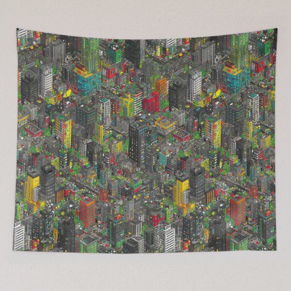 Item preview, Pixelated Urban Map with Subtle Color Disruption designed and sold by Piotrek0001.