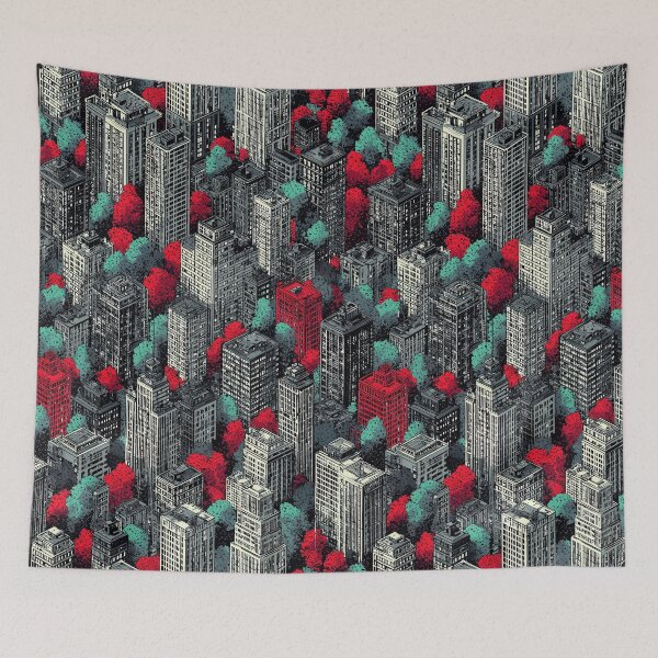 Item preview, Pixel Illustration of City with Color Glitch designed and sold by Piotrek0001.