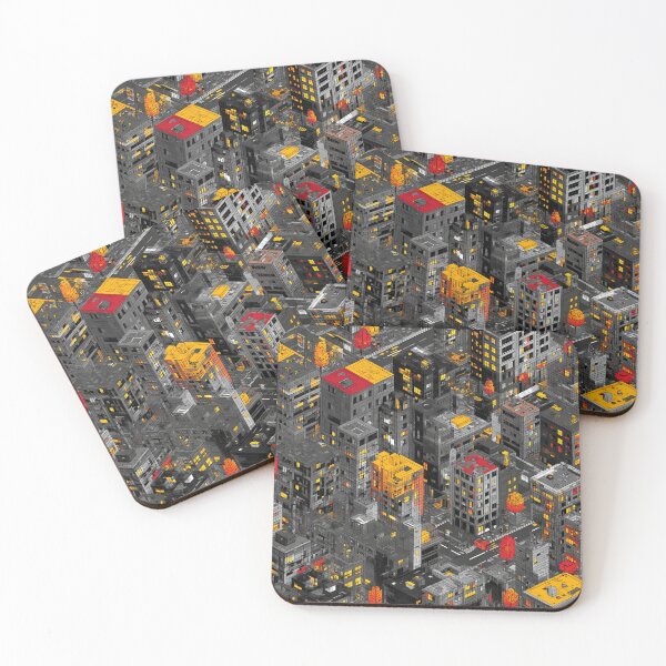 Item preview, Tiny Grey Buildings with Sudden Color Contrast designed and sold by Piotrek0001.