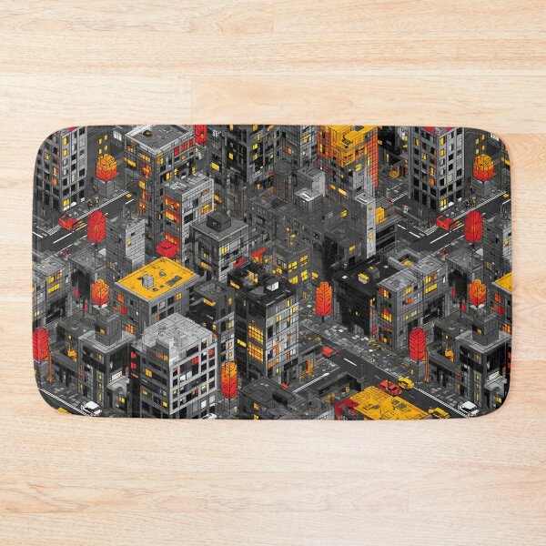 Item preview, Tiny Grey Buildings with Sudden Color Contrast designed and sold by Piotrek0001.
