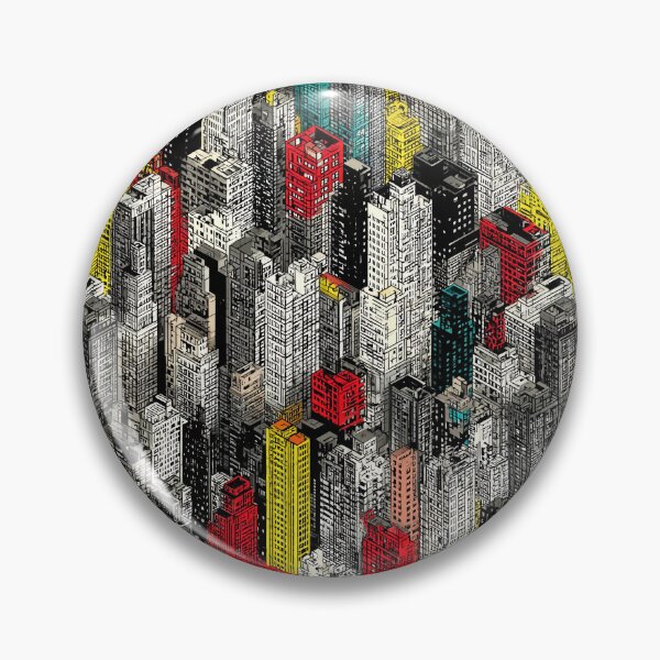 Item preview, Greyscale City Form with Lone Color Burst designed and sold by Piotrek0001.