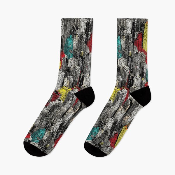 Item preview, Greyscale City Form with Lone Color Burst designed and sold by Piotrek0001.