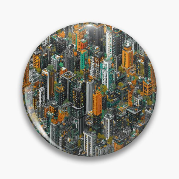 Item preview, Isometric Grey City with Touch of Color designed and sold by Piotrek0001.