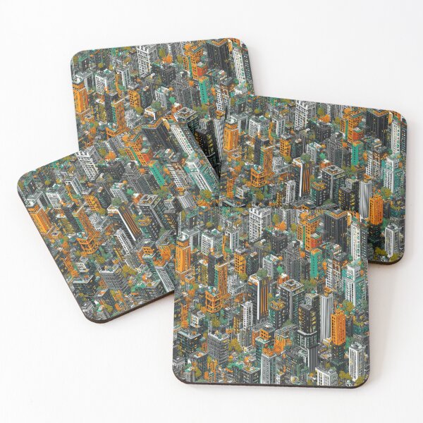 Item preview, Isometric Grey City with Touch of Color designed and sold by Piotrek0001.