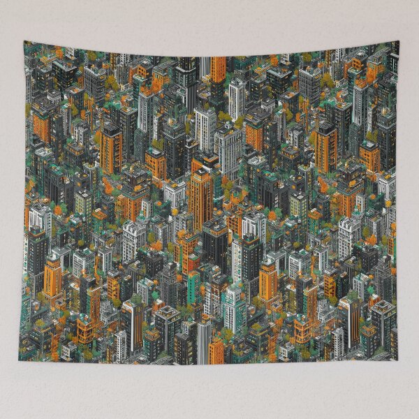 Item preview, Isometric Grey City with Touch of Color designed and sold by Piotrek0001.