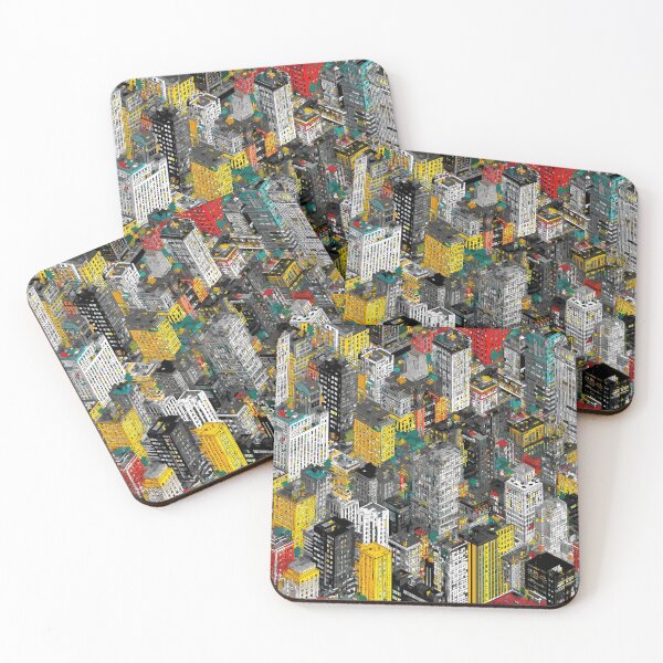 Item preview, Digital Grey Grid City with Color Layer designed and sold by Piotrek0001.
