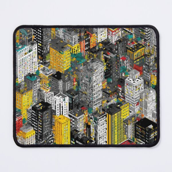 Item preview, Digital Grey Grid City with Color Layer designed and sold by Piotrek0001.