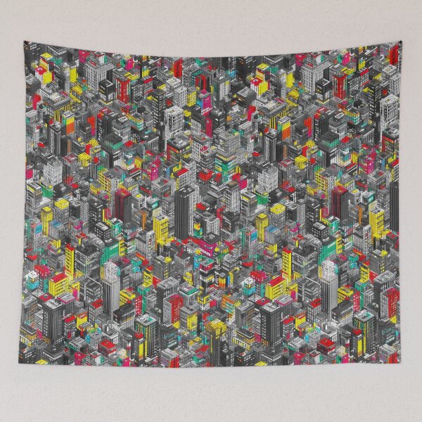 Item preview, Monotone Pixel Architecture Interrupted by Color Drop designed and sold by Piotrek0001.