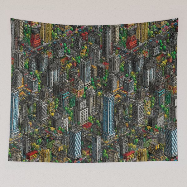 Item preview, Grey City Blocks with Singular Color Accent designed and sold by Piotrek0001.
