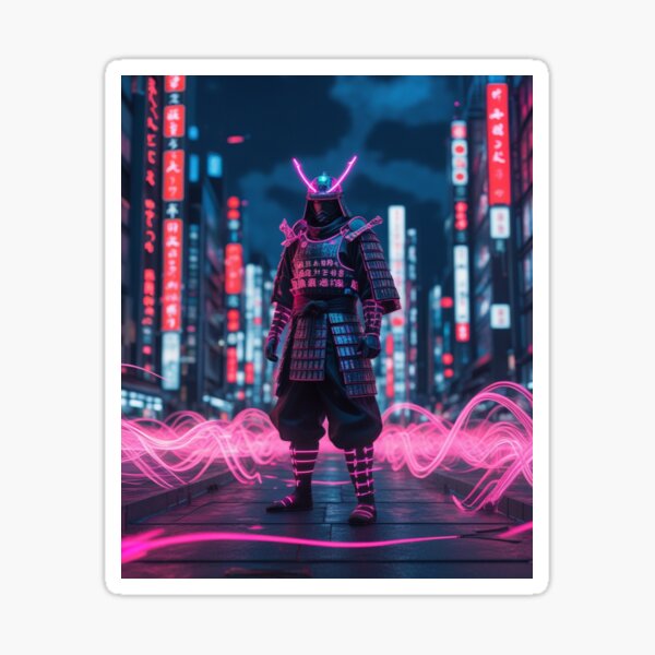 Artikel-Vorschau von Samurai mit Neonlichtern, designt und verkauft von kachystore.