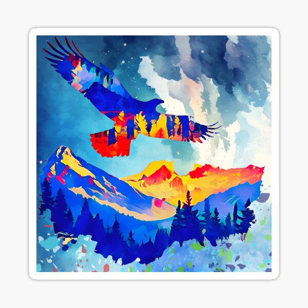 Item preview, Psychedelischer Adler und Berge  designed and sold by clarazen.