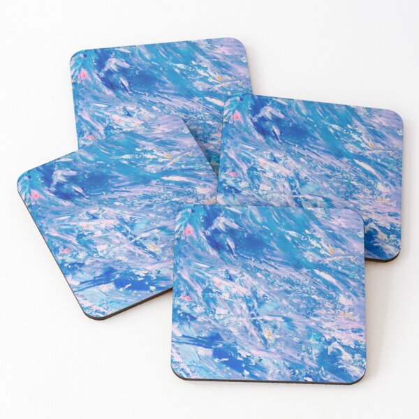 Item preview, Original acrylic abstract painting in blues and white representing movement of waves designed and sold by MTShoppingLine.