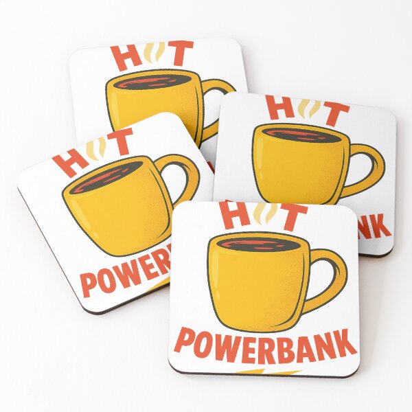 Item preview, Hot Powerbank – Funny Retro Coffee Mug Design designed and sold by Asbiell.