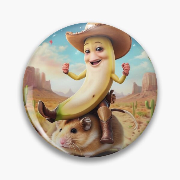 Item preview, Cowboy Banana & Hamster Rodeo Aestetic, Trendy,Reloaded, Viral Drop 2025 designed and sold by Imaginarium of Chaos falcon88 .