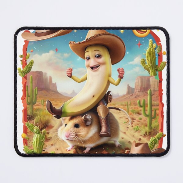 Item preview, Cowboy Banana & Hamster Rodeo Aestetic, Trendy,Reloaded, Viral Drop 2025 designed and sold by Imaginarium of Chaos falcon88 .