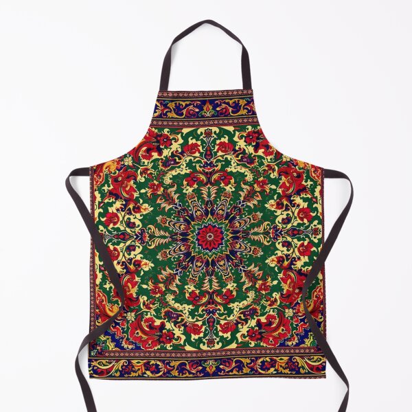 Item preview, Vibrant Persian Medallion Rug | Ornate Green, Red & Gold Floral Pattern designed and sold by UnboxedZone.