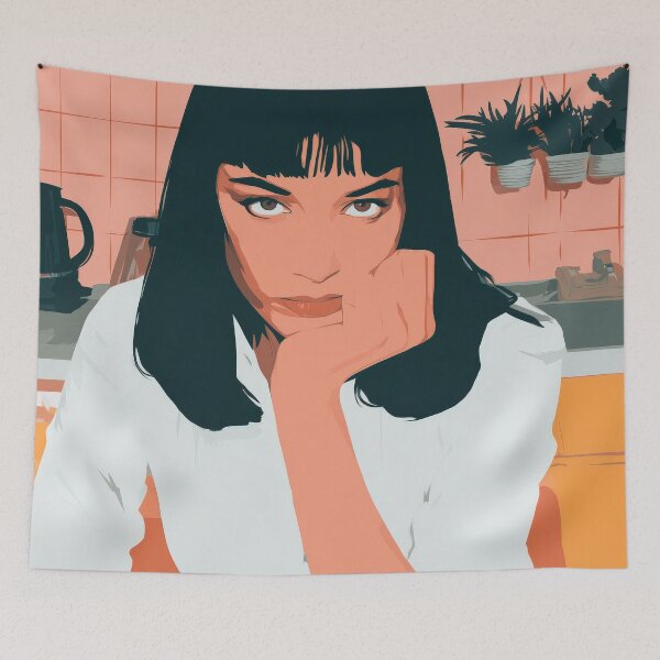 Item preview, Vibraciones de Mia Wallace: Retrato de arte pop al estilo Tarantino designed and sold by Retrocranio.