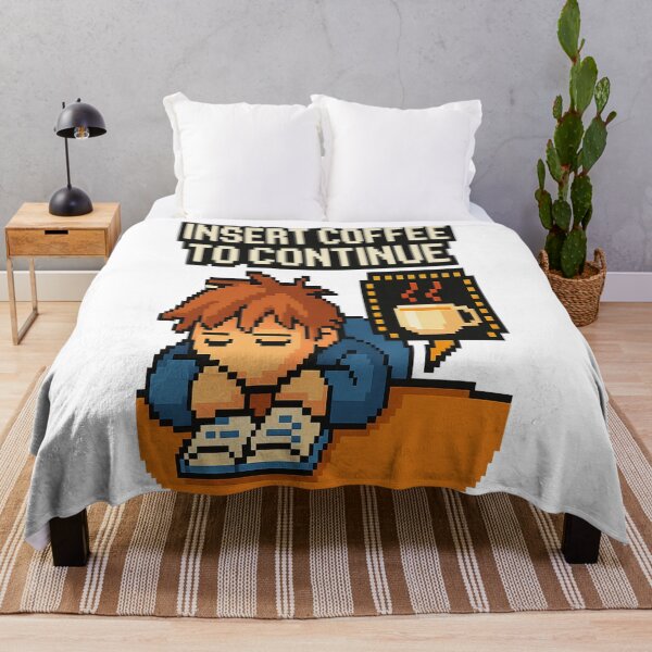 Item preview, Insert Coffee to Continue – Funny Pixel Art Gamer  designed and sold by Funny Mood Apparel.