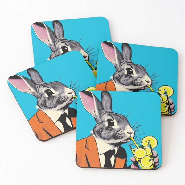 Item preview, cute bunny lemonade drinking designed and sold by Dogandesighn.