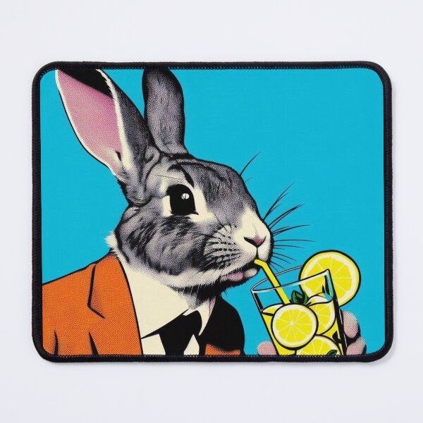 Item preview, cute bunny lemonade drinking designed and sold by Dogandesighn.