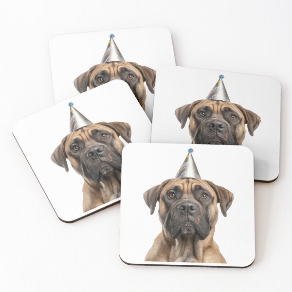Item preview, Cute Boerboel dog with Party Hat Birthday Celebration designed and sold by LazyOwlStore.