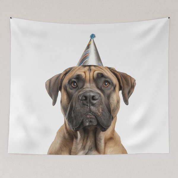 Item preview, Cute Boerboel dog with Party Hat Birthday Celebration designed and sold by LazyOwlStore.