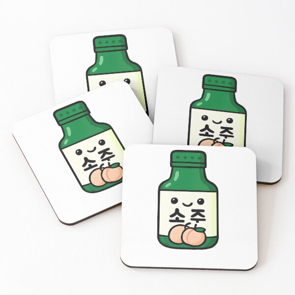 Item preview, Kawaii Soju Bottle Peach – Cute illustration of the popular Korean drink designed and sold by Hallyu Bubble.