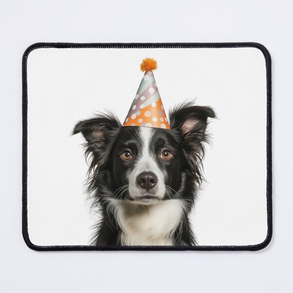 Item preview, Cute Border Collie dog with Party Hat Birthday Celebration designed and sold by LazyOwlStore.