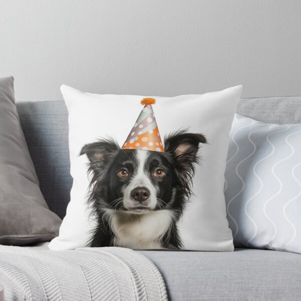 Item preview, Cute Border Collie dog with Party Hat Birthday Celebration designed and sold by LazyOwlStore.