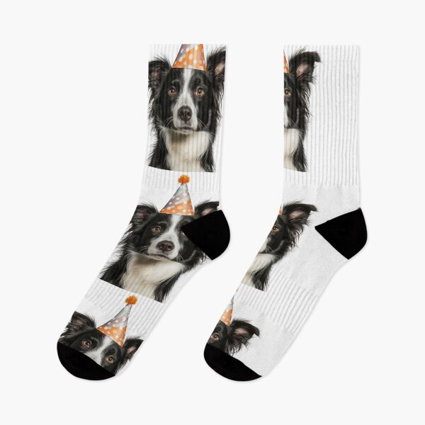 Item preview, Cute Border Collie dog with Party Hat Birthday Celebration designed and sold by LazyOwlStore.
