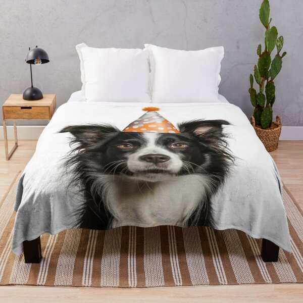 Item preview, Cute Border Collie dog with Party Hat Birthday Celebration designed and sold by LazyOwlStore.