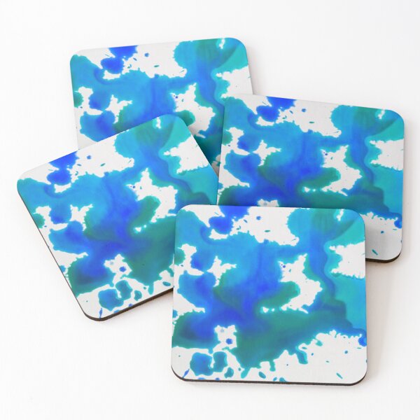 Item preview, Paint Splatter watercolor Background Art Texture - Blue, green and white designed and sold by MTShoppingLine.