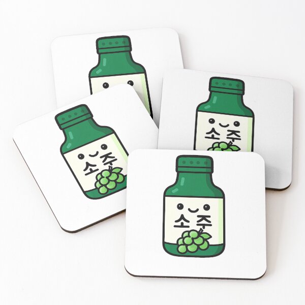 Item preview, Kawaii Soju Bottle Green Grape – Cute illustration of the popular Korean drink designed and sold by Hallyu Bubble.