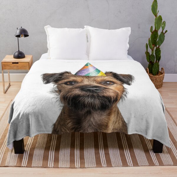 Item preview, Cute Border Terrier dog with Party Hat Birthday Celebration designed and sold by LazyOwlStore.