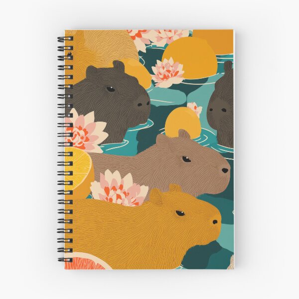Item preview, Capybaras in Citrus Paradise – Whimsical Fruit Bath Illustration designed and sold by Retrocranio.