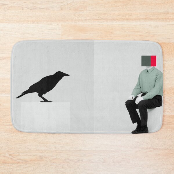 Item preview, Minimalist Surrealist Raven & Faceless Man – Modern Conceptual Art designed and sold by Retrocranio.