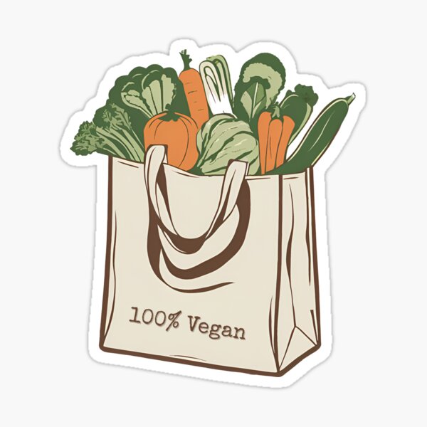 Item preview, 100% Vegan Grocery Bag | Plant-Based Lifestyle Illustration designed and sold by soberano.