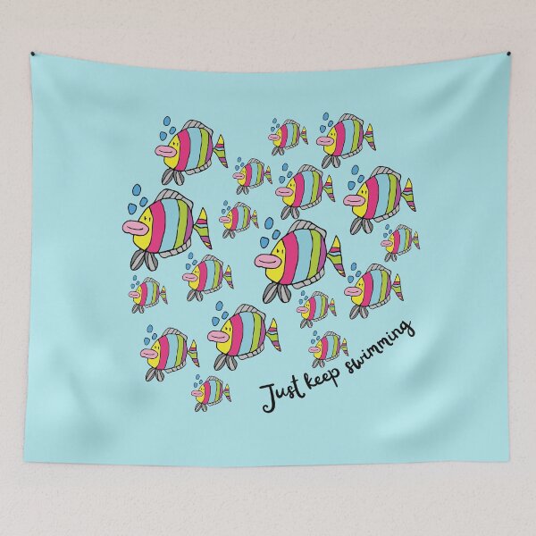 Item preview, Just Keep Swimming Rainbow Fish by Everything Eli designed and sold by EverythingEli.