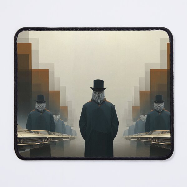 Item preview, The Vanishing Gentlemen – Surreal Noir Dreamscape with Masked Figures designed and sold by Retrocranio.