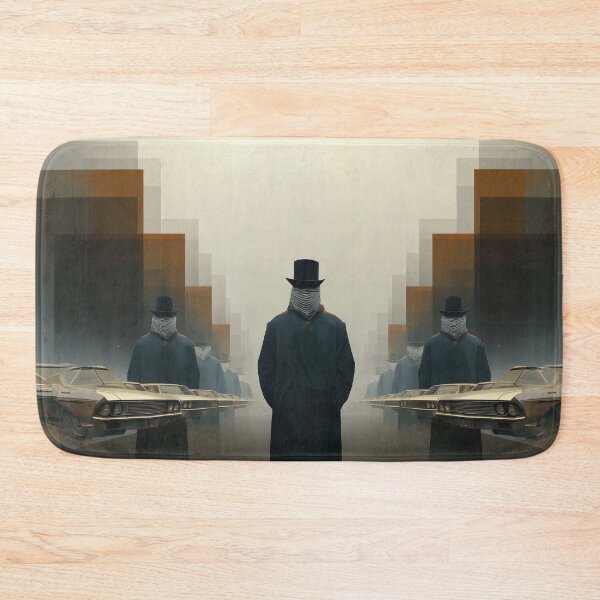 Item preview, The Vanishing Gentlemen – Surreal Noir Dreamscape with Masked Figures designed and sold by Retrocranio.