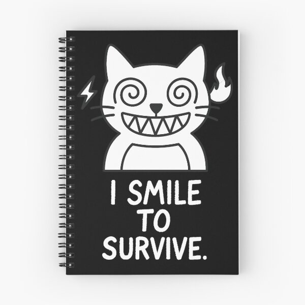 Item preview, Smiling Through the Chaos –Dark Humor Cat Design for Quiet Rebels | Witty Inner Peace  designed and sold by JustMeditateIt.