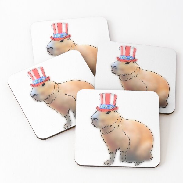 Item preview, Patriotic Capybara in Uncle Sam Hat – animalsinhats designed and sold by Ashley’sAnimalz.