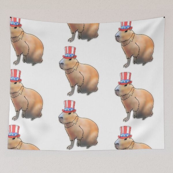 Item preview, Patriotic Capybara in Uncle Sam Hat – animalsinhats designed and sold by Ashley’sAnimalz.