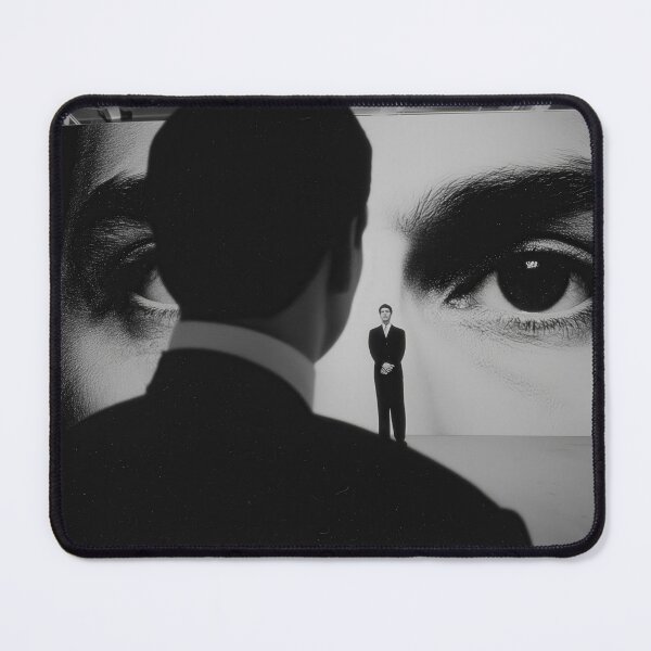Item preview, The Watcher Within – Surreal Eye Wall and Shadowed Man designed and sold by Retrocranio.