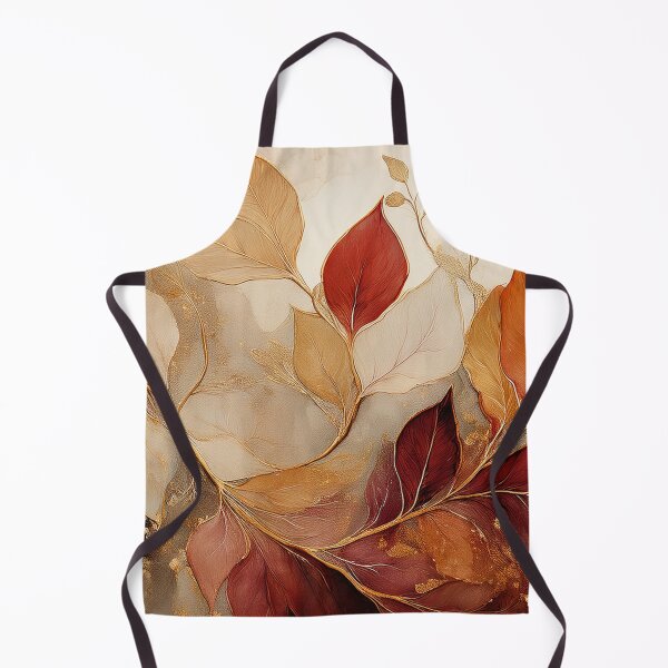 Item preview, Autumn leaves, fall season, warm rich colours, Burgundy, red, cream and gold VINTAGE leaf botanicals watercolor painting, alcohol ink effects, gold highlights, leaf pattern watercolour painting designed and sold by navitalidesign.